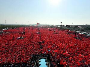 People waving Turkish national flags as they gather on at Yenikapi in Istanbul during a rally against failed military coup on July 15.  (AFP/File) 