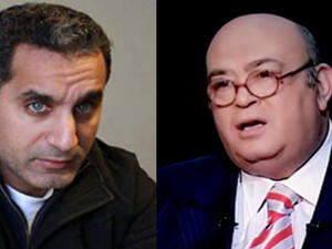 الاعلاميين المصريين عماد اديب وباسم يوسف