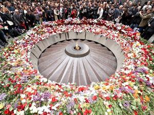 Mourners gather at the Armenian Genocide memorial in Yerevan to commemorate the 100th anniversary of the 1915 killings. (AFP/File) Mourners gather at the Armenian Genocide memorial in Yerevan to commemorate the 100th anniversary of the 1915 killings. (AFP/File)