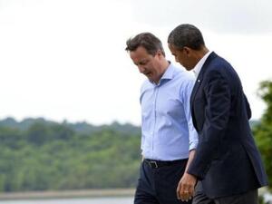 الرئيس الاميركي باراك اوباما ورئيس الوزراء البريطاني ديفيد كاميرون