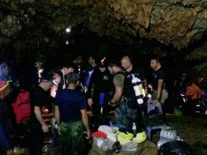 The journey to the area where the boys are trapped takes a skilled Navy SEAL diver about six hours (AFP Photo)