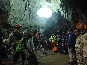 Thai rescue personnel at the entrance of Tham Luang cave in Chiang Rai province. (AFP/ File Photo)