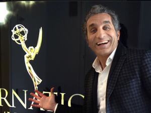 Bassem Youssef announcing his big moment at the Emmy's back in May. (Facebook)