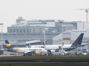 This file photo taken on March 22, 2016 shows Brussels Airport, in Zaventem, after two explosions rocked the main hall of the airport, killing at least one person and wounding several others. (AFP/Dirk Waem)