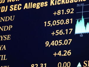  A trading board is seen on the floor of the New York Stock Exchange at the end of the trading day on May 7, 2013 in New York City. (Photo by Spencer Platt/Getty Images) 