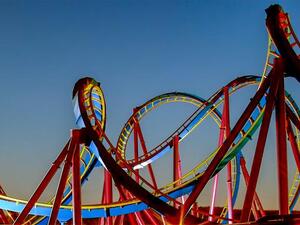 A roller coaster at Six Flags Magic Mountain, California. (Go California)