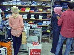 A 60 per cent plunge in sales was recorded this year, as shoppers forego clothes to meet school fees and other living expenses. (Jordan Times/Muath Freij)