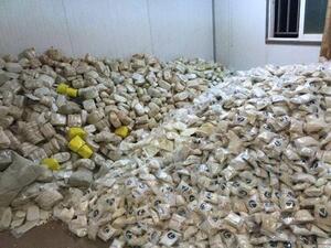 Narcotics seized from two vehicles entering Jordan from Syria last month.  (Photo courtesy of Jordan Armed Forces-Arab Army)