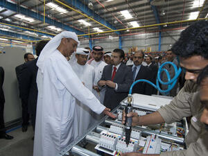 Emaar Properties chairman Mohamed Alabaar at the opening of Dynergy Technologies' state-of-the-art switchboard manufacturing plant in TechnoPark, Dubai in 2010. (World Property Journal)