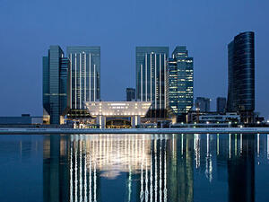 Abu Dhabi's Global Market Square on Al Maryah Island, Abu Dhabi's new financial district. (CTBUH.org)