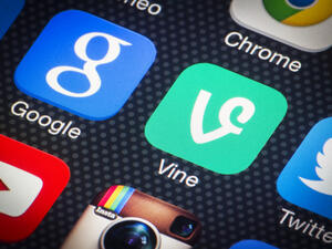 Vine is a mobile app owned by Twitter that enables its users to create and post short looping video clips.  (Shutterstock/Twin Design)