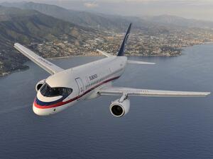 The Sukhoi Superjet 100 is a modern fly-by-wire twin-engine regional jet with 8-108 passenger seats. (Wikipedia)