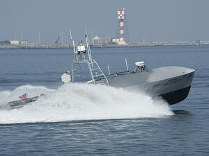 An unmanned surface vehicle operated by the US Navy. (Wikimedia Commons)