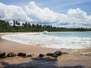 A trip to Sri Lanka complete with pristine beaches, historic temples, and tea plantations in the mountains doesn't have to break the bank. (Lindsey Leger)