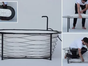 حصل حوض الحمام الجديد على جائزة ريد دوت لأفضل تصميم في العام الماضي، وهو مزود بأربعة أرجل، ومدخل للمياه، ويتكون من إطار من ألياف الكربون مما يجعله خفيف الوزن