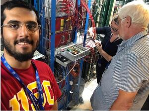 TAMUQ graduate Abdulaziz Al-Qahtani during his internship at CERN, the European Organization for Nuclear Research.