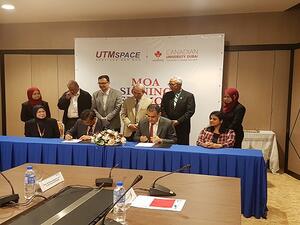 During the signing ceremony.