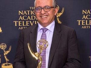Jordan 's Amjad Tadros winning an Emmy (Twitter)