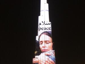 Dubai's Burj Khalifa pays tribute to NZ mosque attack victims. (Twitter/ @HHShkMohd)