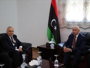 UN Eevoy Ghassan Salamé meets Ageilah Saleh in al-Qubbah (Twitter)