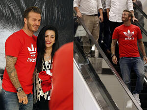 David Beckham attends the new Adidas store opening at the Dubai Mall. (AFP)