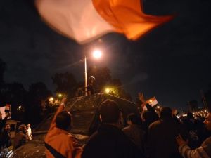 Protestors gather outside President Morsi's palace on Tuesday night