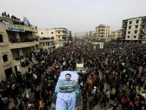 تظاهرة لاكراد سوريين في مدينة عفرين في شمال غرب سوريا
