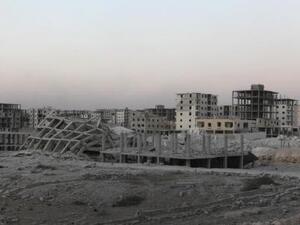 مباني مدمرة في حي 1070 شقة على المشارف الجنوبية الغربية لحلب
