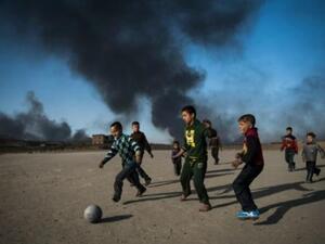 حرائق ابار النفط كما تبدون من القيارة في جنوب الموصل

