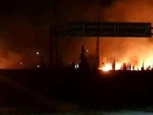 آثار ضربة صاروخية اسرائيلية نفذت قرب دمشق
