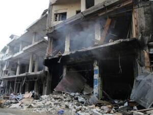 دمار بعد غارة جوية للقوات الروسية على جسر الشغور في محافظة ادلب

