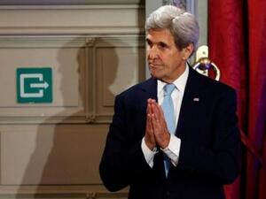 وزير الخارجية الأمريكي جون كيري يتحدث في بروكسل يوم الثلاثاء

