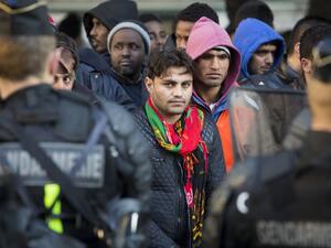 Migrants are evacuated by French police officers and gendarmes from a makeshift camp under the Stalingrad metro station in Paris, on May 2, 2016. (AFP/Geoffroy Van der Hasselt) Migrants are evacuated by French police officers and gendarmes from a makeshift camp under the Stalingrad metro station in Paris, on May 2, 2016. (AFP/Geoffroy Van der Hasselt)
