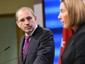 وزيرة خارجية الاتحاد الاوروبي فيديريكا موغيريني ونظيرها وزير خارجية الاردن أيمن الصفدي في مؤتمر صحافي في بروكسل

