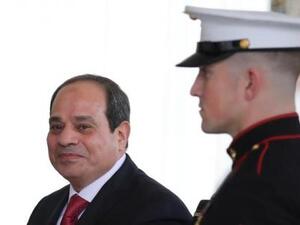 الرئيس المصري عبدالفتاح السيسي قبيل لقاءه الرئيس الأمريكي دونالد ترامب بالبيت الأبيض يوم الاثنين
