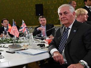 وزير الخارجية الأمريكي ريكس تيلرسون خلال اجتماع وزراء خارجية دول مجموعة السبع