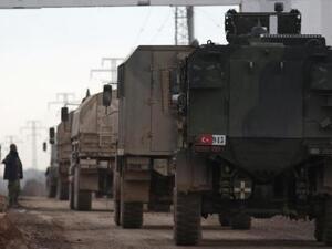 مركبات تابعة للجيش التركي تتجه نحو مدينة الباب السورية
