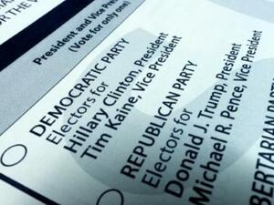 صورة نموذج لبطاقة الاقتراع للرئاسة الاميركية
