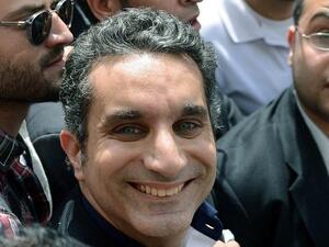 Bassem Youssef after he was bailed on Sunday (AFP Photo)