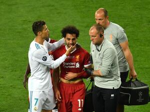 Mohammed Salah leaving the game in tears after sustaining a shoulder injury. (FIFA Instagram)