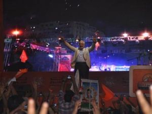 مرشح الرئاسة المصرية أبو الفتوح أمام مناصريه في الإسكندرية