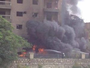 صورة للتفجير يتداولها نشطاء مصريين على الانترنت