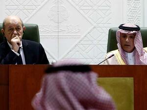 وزير الخارجية السعودي الجبير ونظيره الفرنسي لودريان