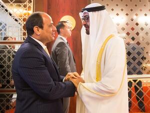 Sheikh Mohammed bin Zayed, Crown Prince of Abu Dhabi Deputy Supreme Commander of the UAE Armed Forces, and Abdel Fattah Al Sisi, President of Egypt.  (File photo)