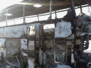 A bus carrying workers in Egypt burst into flames after it flipped over following a crash in Alexandria. (AFP/File)