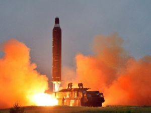 North Korean test launch of a medium long-range strategic ballistic missile. (AFP/ File Photo)