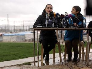 Angelina Jolie visited a temporary migrant center in Greece to discuss the plight of refugees. (AFP/File)