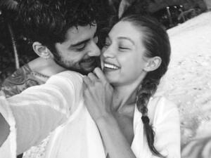 Gigi and Zayn, showing their true colors in black and white.  (Instagram/Gigi Hadid)