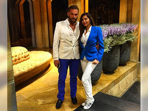 Lebanese actress and husband at Cannes (banotacool.com)