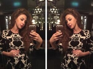 Myriam Fares showing off her baby bump in London. (Instagram)